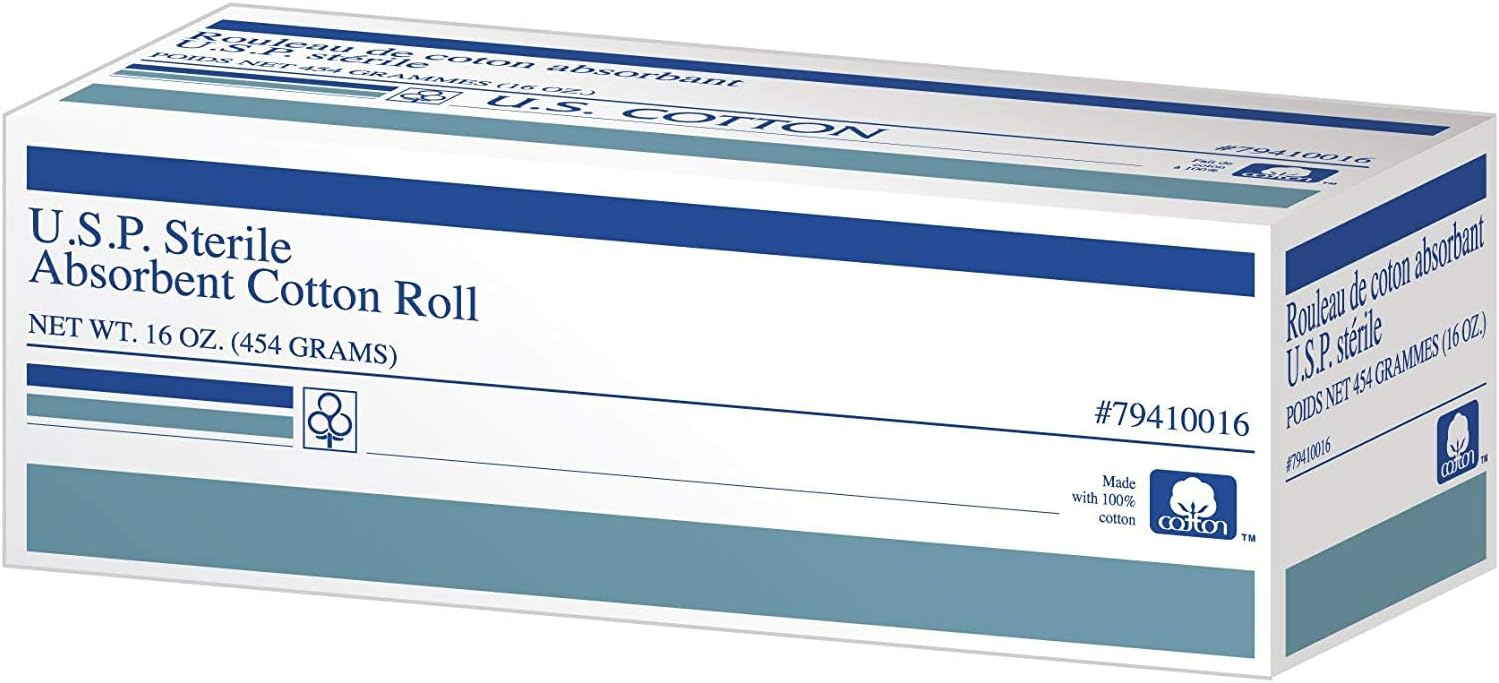 U.S. Cotton 100% Cotton Roll, U.S.P Sterile Cotton, Absorbent, 16 Ounce/1 Pound Roll : Beauty & Personal Care