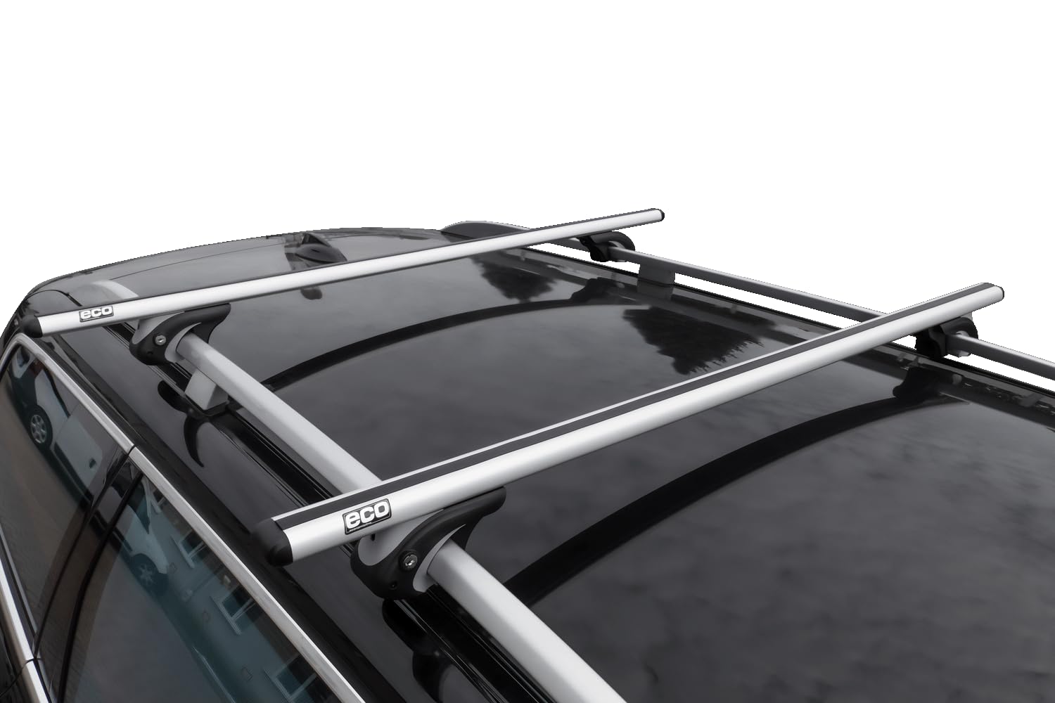 Dachträger Alubase 120 cm für offene Reling, 90 kg Traglast Aluminium Relingträger, ovaler Grundträger abschließbar mit T-Nut 20 mm für Dachbox und Fahrradträger | Aerodynamisches ovales Aluprofil, Traglast 90 kg. Für Dachboxen, Fahrradträger und Ski auf