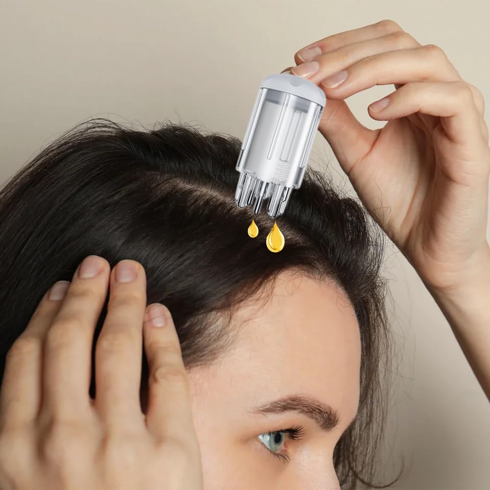 Miniatura 2 de Botella aplicadora de peine de raíz, peine aplicador de cuero cabelludo, botella aplicadora de aceite portátil para el cabello, peine para