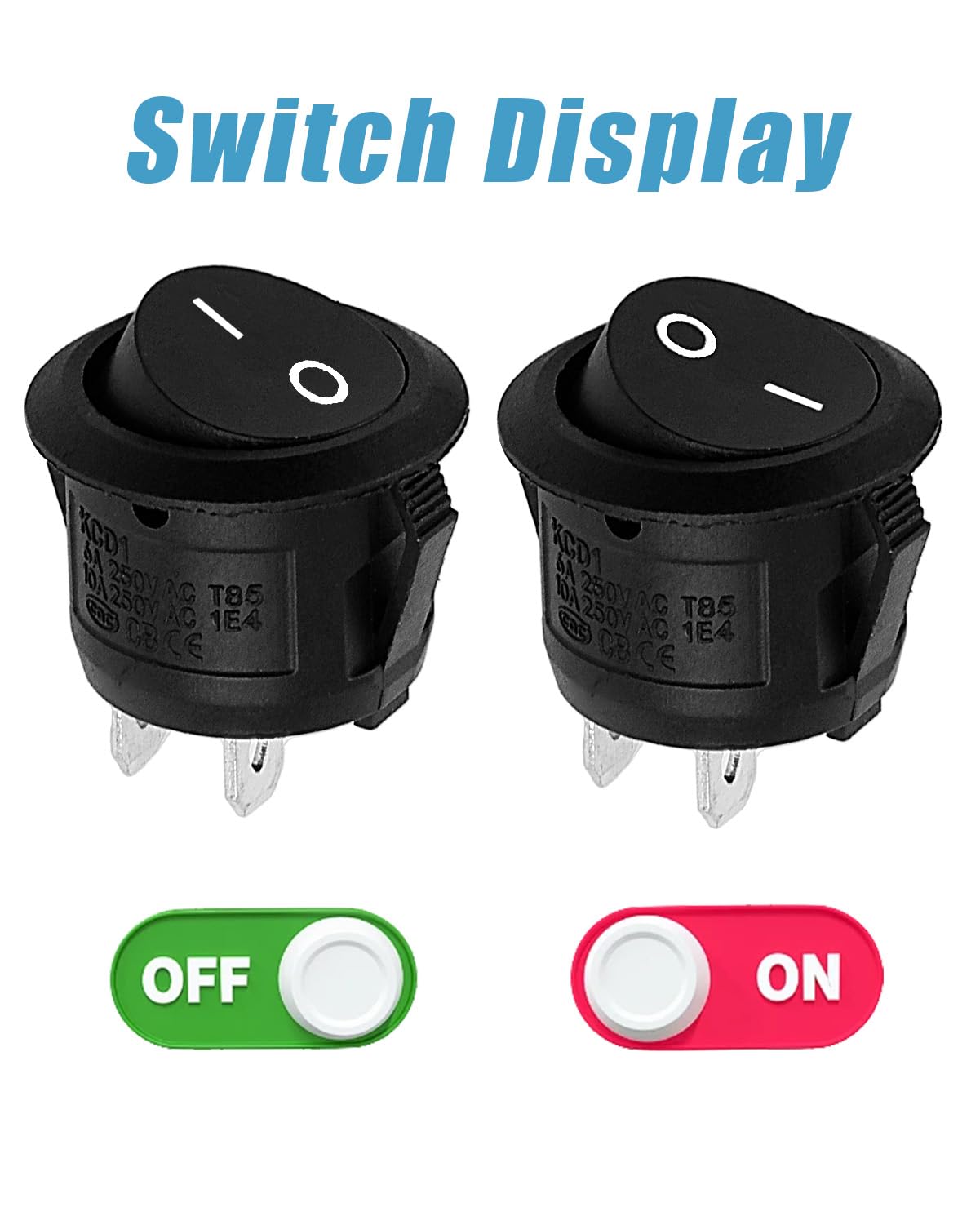 Rocker Switch DaierTek Round 12V ON Off Switch 12 Volt DC Circle Toggle ...