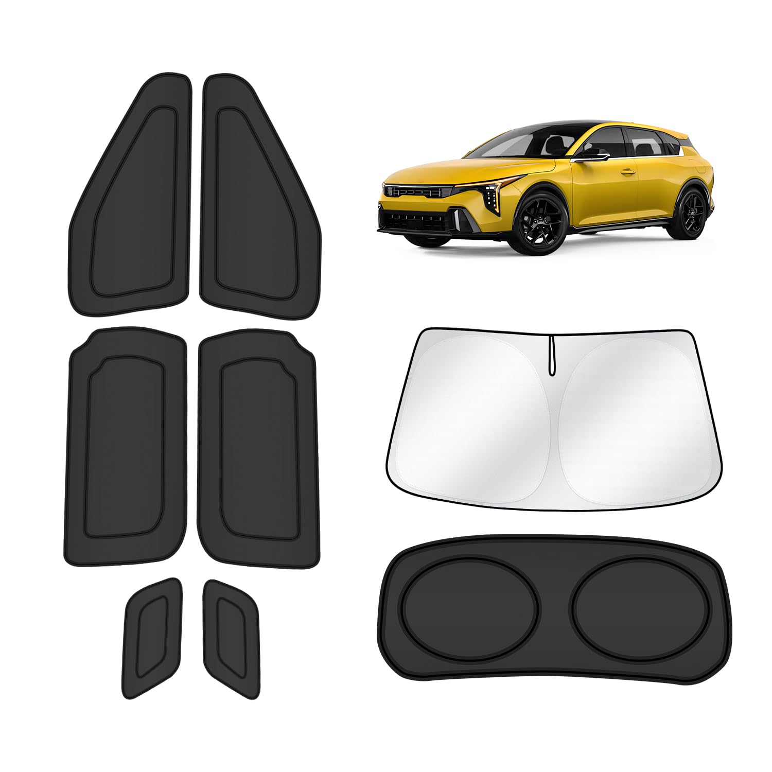 KUST Car Window Shades for Kia Carnival 2022-2024 2025 2026 Windshield Sun Shade Side Window Cover UV Block Privacy Protection Accessories for Camping Blackout Rear Back Full Set 8PCS