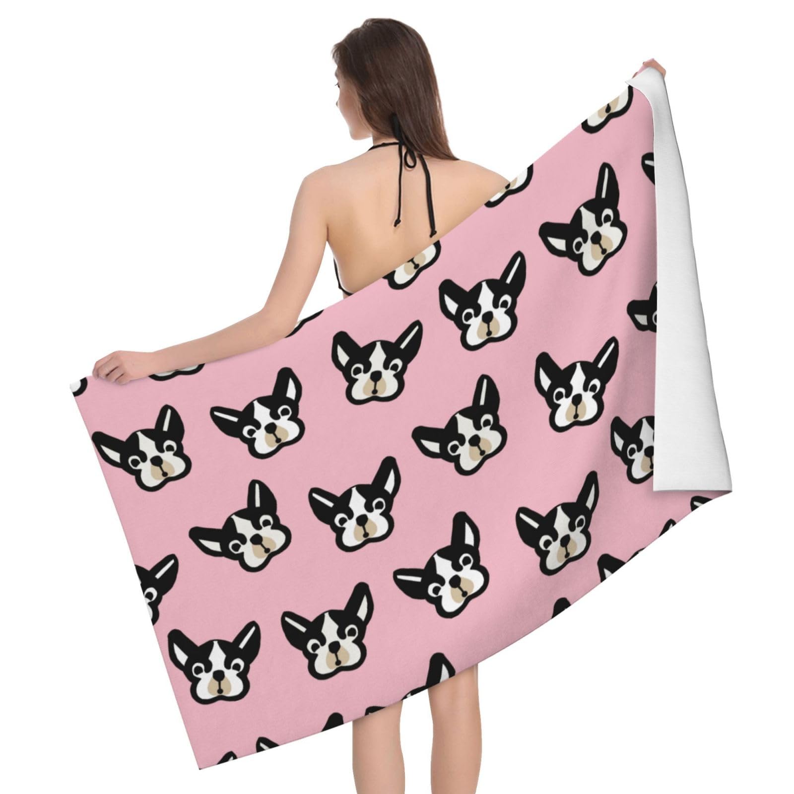 Toalla de baño ligera y resistente de perro vaca, secado eficiente en formato de 80X130 cm