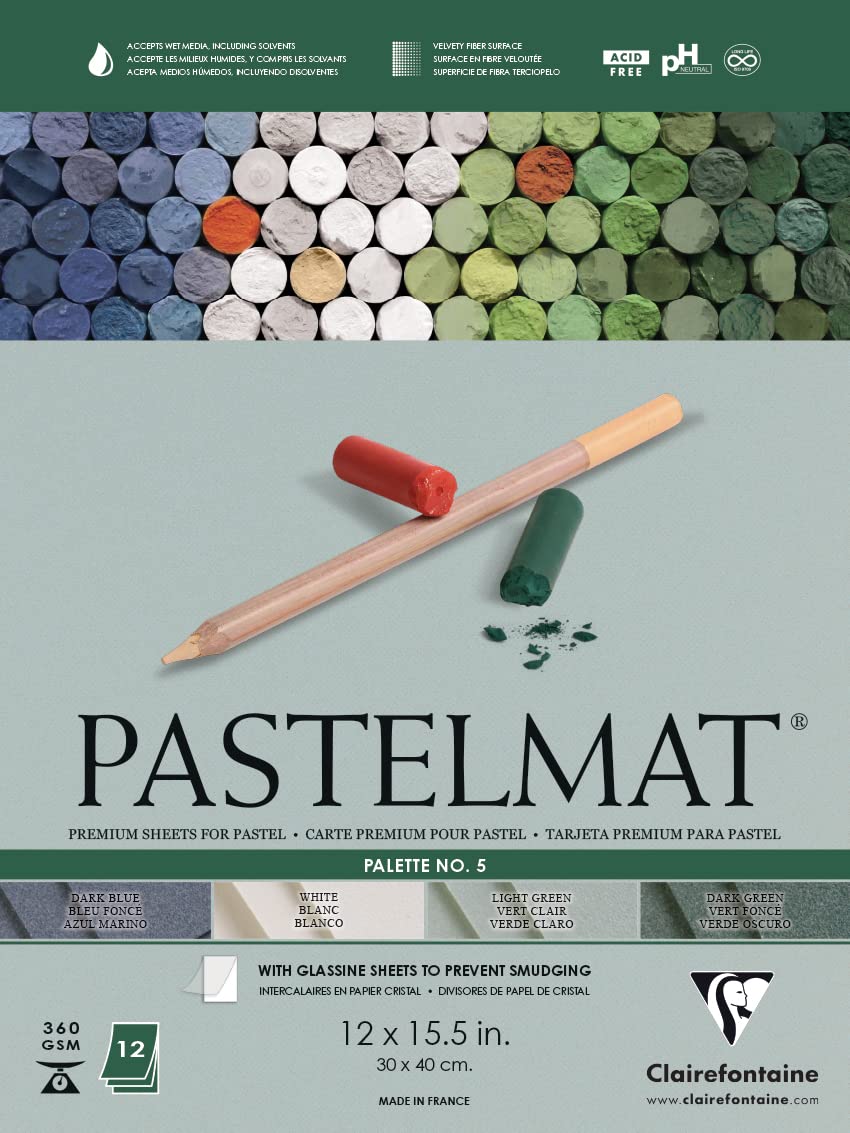 See full amazon price history chart for Clairefontaine Pastelmat Glued Pad - Palette No. 5 - (12 x 15 3/4 Inches) 30 x 40 cm - 360g - 12 Sheets - Dark Green, Light Green, White, Dark Blue Clairefontaine Pastelmat Glued Pad - Palette No. 5 - (12 x 15 3/4 Inches) 30 x 40 cm - 360g - 12 Sheets - Dark Green, Light Green, White, Dark Blue (B0BCH5TW2S) Amazon Price History, Amazon Price Tracker