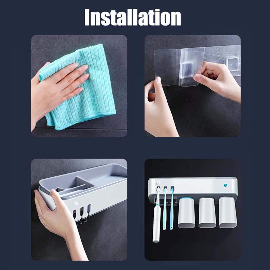 Esterilizador Inteligente de cepillos de Dientes, Esterilizador UV Secado Rack Hogar Cepillo de Dientes para niños Taza, Desinfección Portacepillos de Dientes