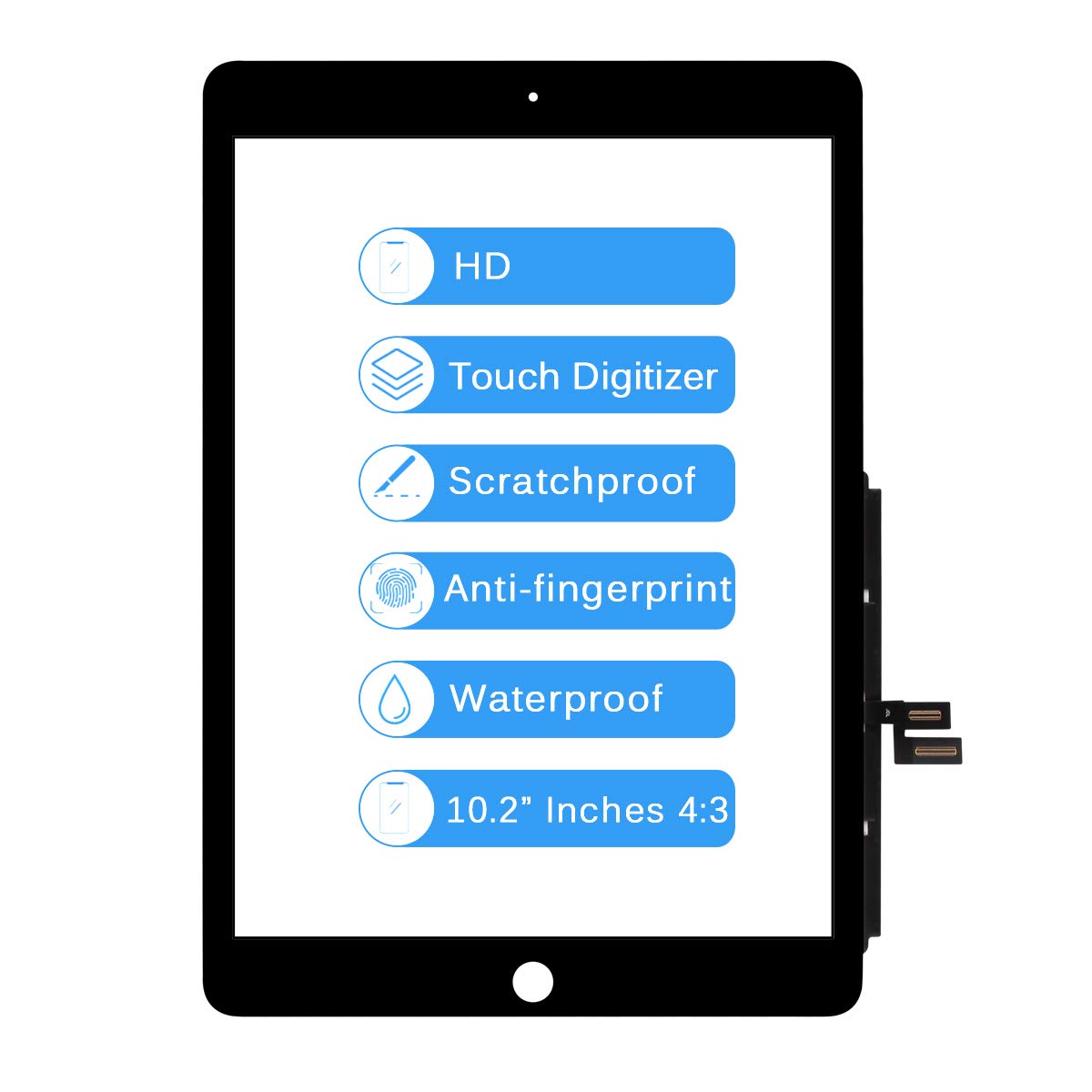 LADYSON Schermo di Ricambio per iPad 7 2019 A2197 A2198 A2200 iPad 8 2020 A2270 A2428 A2429 Touch Screen Digitizer Parti di Vetro per iPad 7 iPad 8 ° Gen Touchscreen Kit (Bianco)