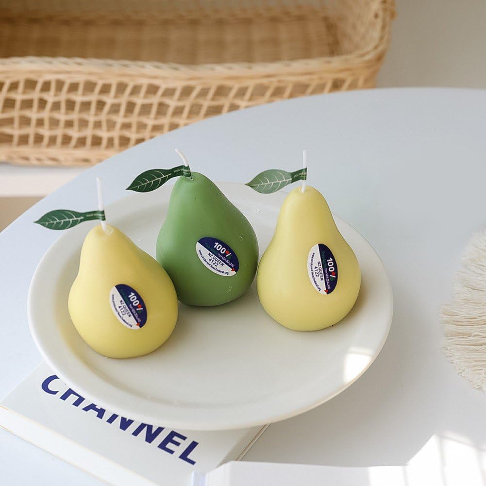 Perfumada En Forma De Pera, Decorativa De Cera De Soja con a Frutas para Mesa, Velas De Aromaterapia, Día De Madre Y Pascua para Mujeres.