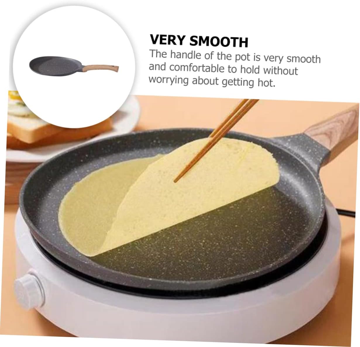LIFKOME Multifunctional Aluminum Alloy Frying Pan Non-stick Cooking Tool for Induction Electric and Gas Stoves for Pancakes Crepes and Eggs