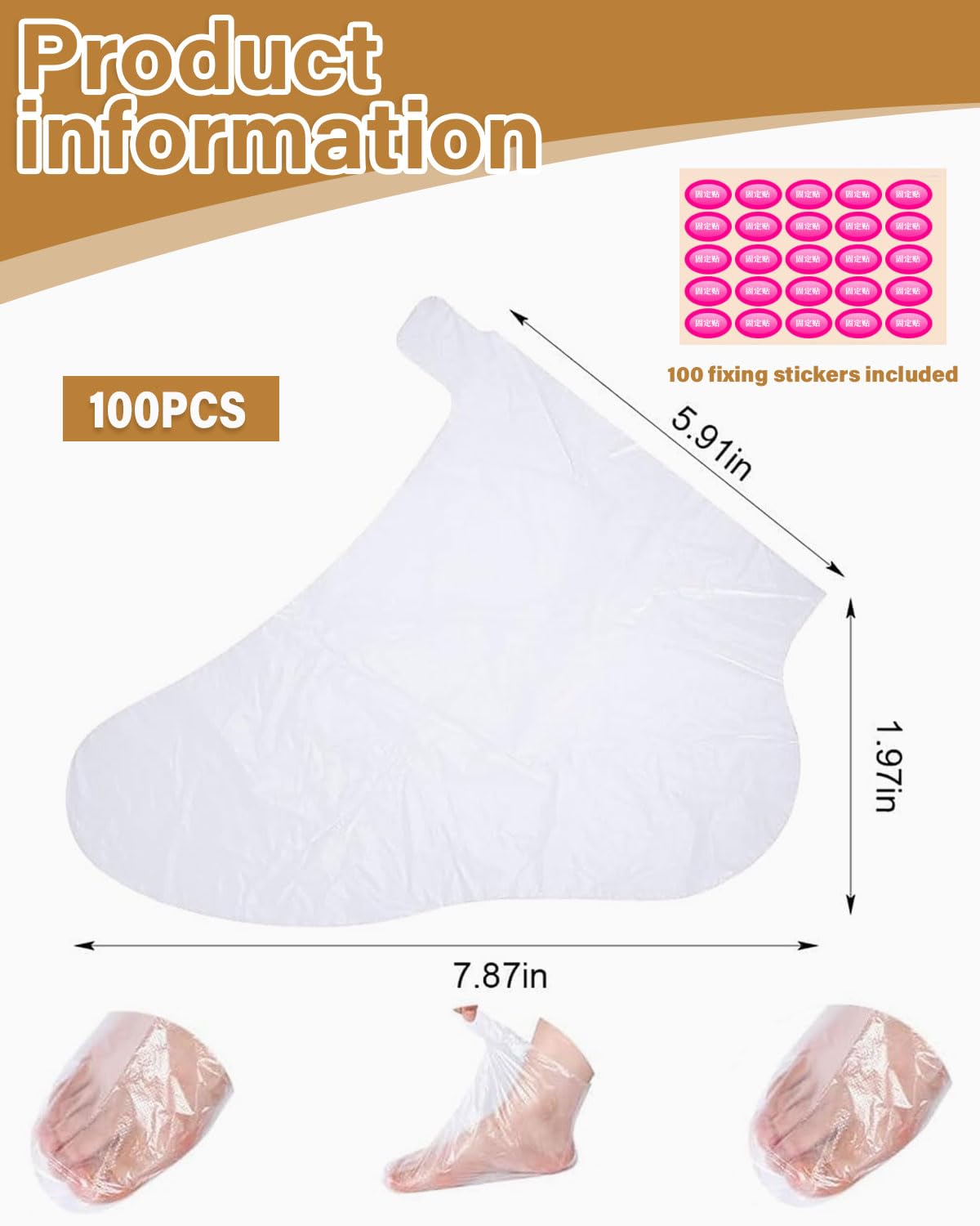 100 Piezas Calcetines de Baño de Parafina,Bolsas de Pedicura de Plástico Transparente Revestimientos de Bño de Cera Parafina para Cera Caliente SPA Cuidado de Pies Accesorios