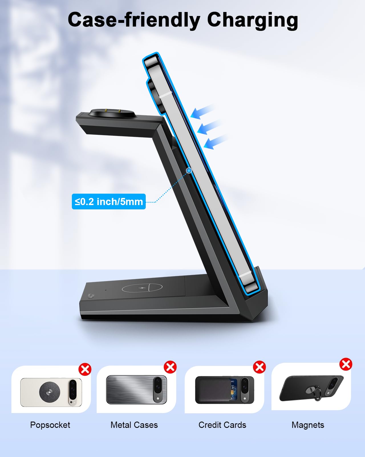 NANAMI induktive Ladestation für Google Pixel Watch 3/2/Fitbit Versa 4/3, 3 in 1 Wireless Charger für Google Pixel 10/10 Pro/9/9a/8/7, induktionsladegerät für Pixel Buds Pro 2(Not for Pixel Watch 4/1)