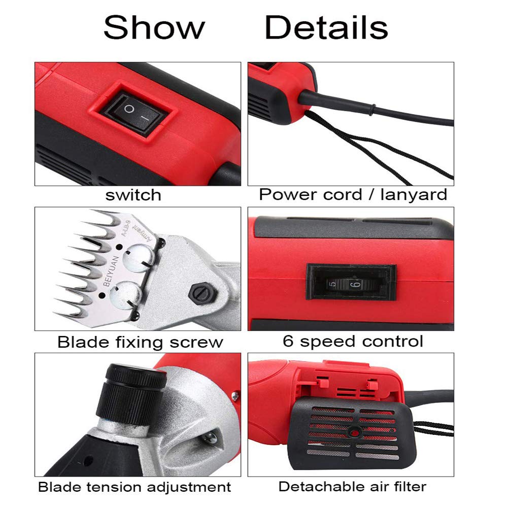 EléCtrico Esquiladora Para Ovejas Animal Aseo Tijeras Pesado Deber Ganado Tijeras Para Llama Caballo Y Otro Piel Ganado Mascota,Red,EU