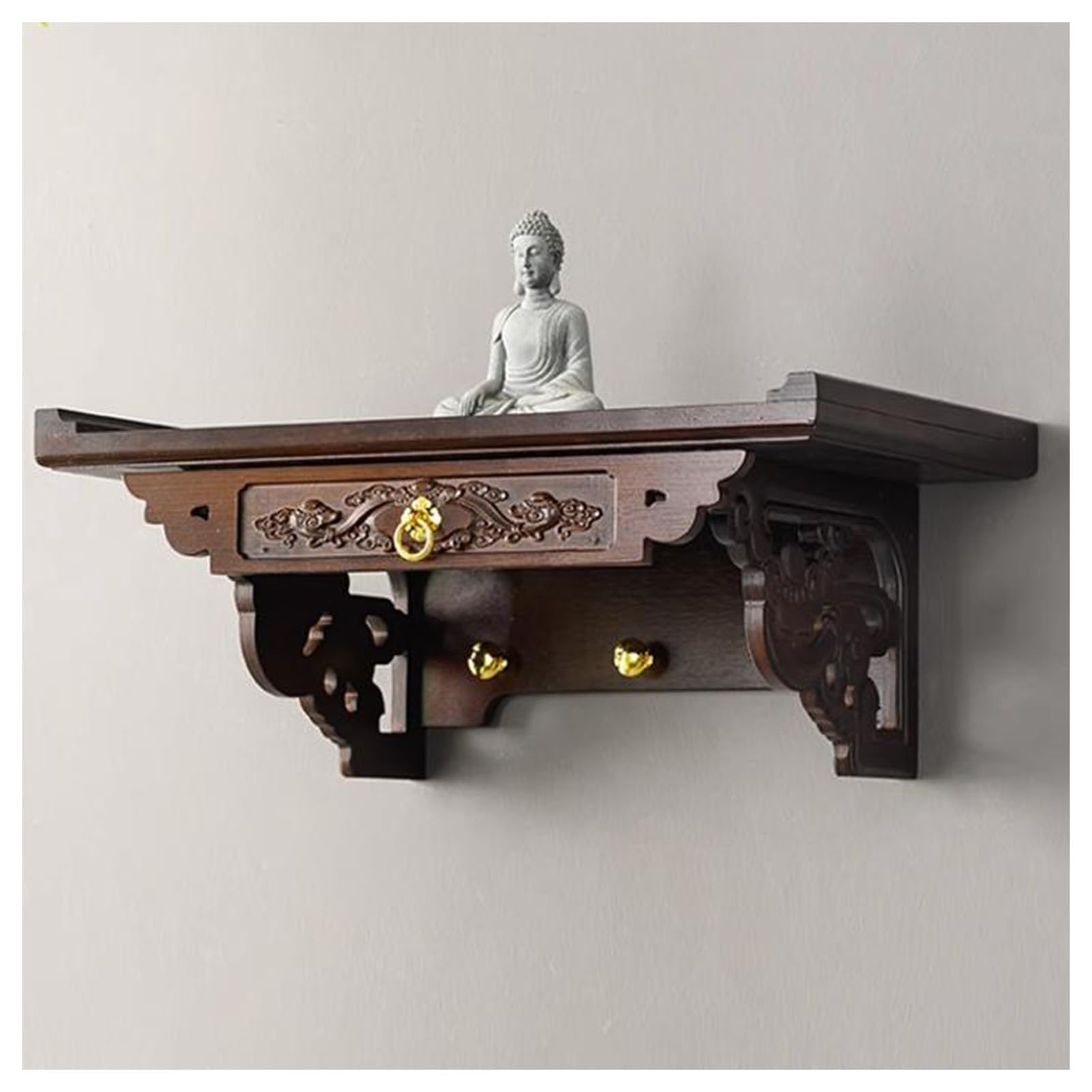 Table à thé et de prière bouddhiste en bambou pour rituel zen et divination
