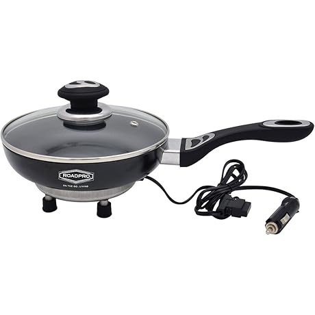 Roadpro RPSL-335 12V Portable Frying Pan Black Small