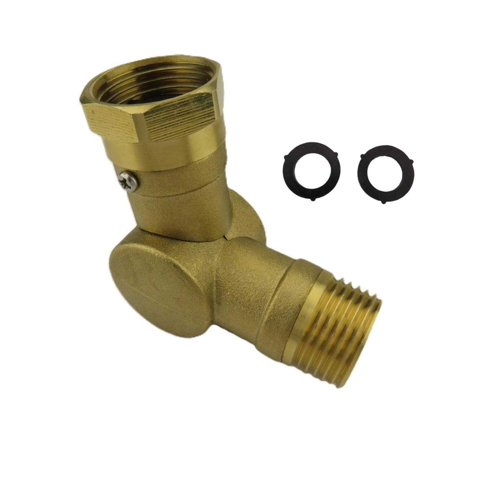 Fromceo Gold Brass Swivels Hose Connector 3/4Inch Thread Faucet Adapter For Garden Irrigation Car Washing And Outdoor Cleaning For Garden Irrigation Driveway