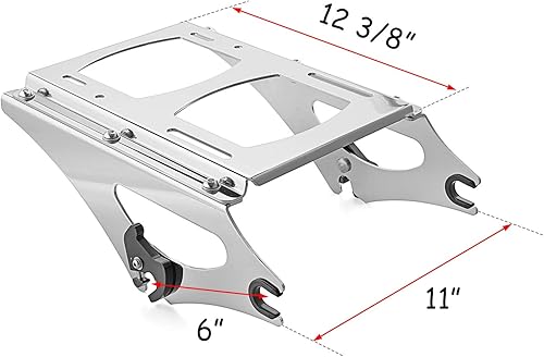Vista 11 de WeiSen Two-Up Tour Trunk Mounting Luggage Rack Detachable with Docking Hardware Kit Compatible with Harley Touring Road King Electra Road Street