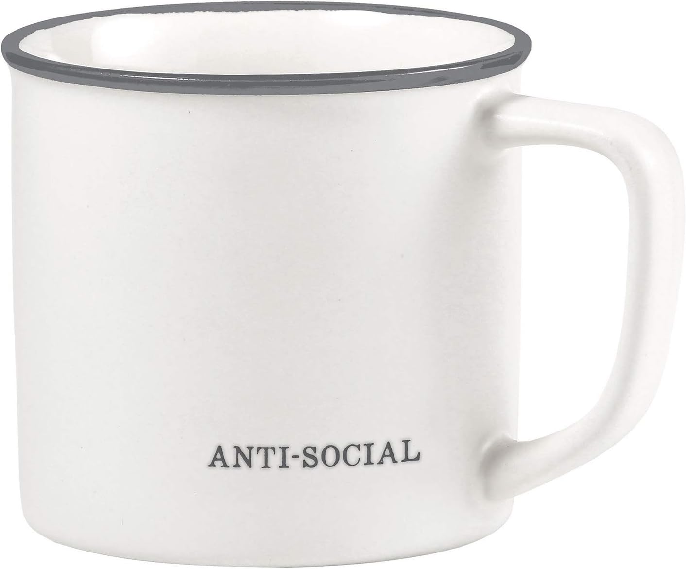 Santa Barbara Design Studio Black and White Coffee Cups Face-to-Face Designs Stoneware Mug, 16-Ounce, Anti-Social
