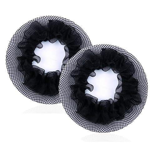 8 redes de pelo reutilizables para moño, red elástica con borde de flor para ballet, cubierta de moño de ballet, patinaje, gimnasia, actuación,