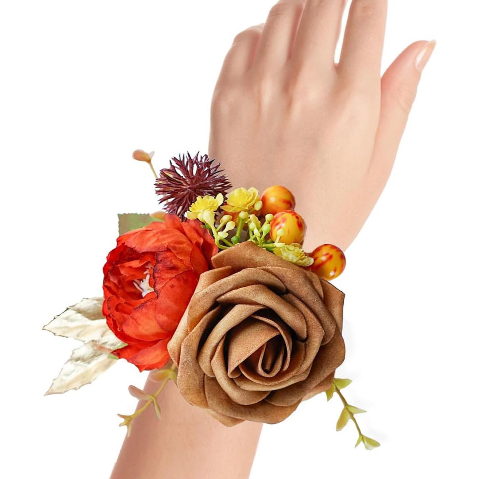 HDOYTXXM Lace Flower Wristband Bride Bridesmaid Artificial Rose Wedding Ceremony Corsage Wedding Wrist Flower