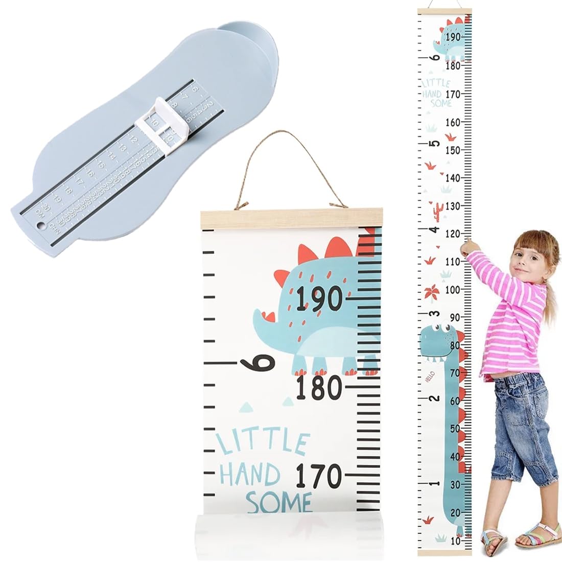 Morxy Grafico della crescita in tela per bambini, decorazione