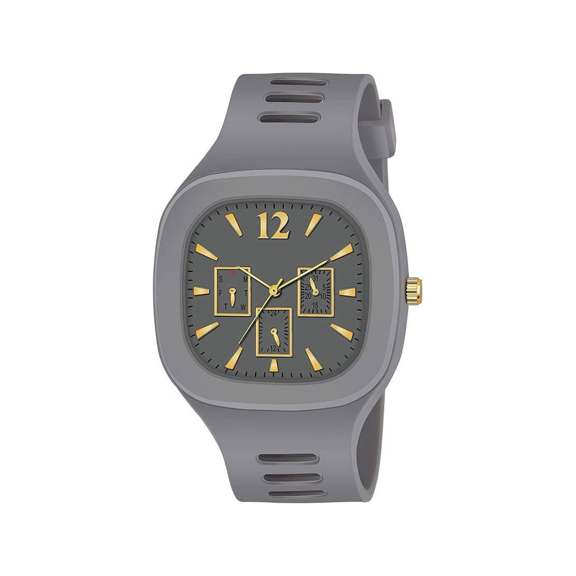 Trendyaddy Unisex Sillicone Strap Square Dial Shape Grey Stylish Analog Watches - Gift for Birthday, Rakshabandhan and Other Festive Gifts[ANG-TA-002] (B0CDXT81NS) Amazon Price History, Amazon Price Tracker