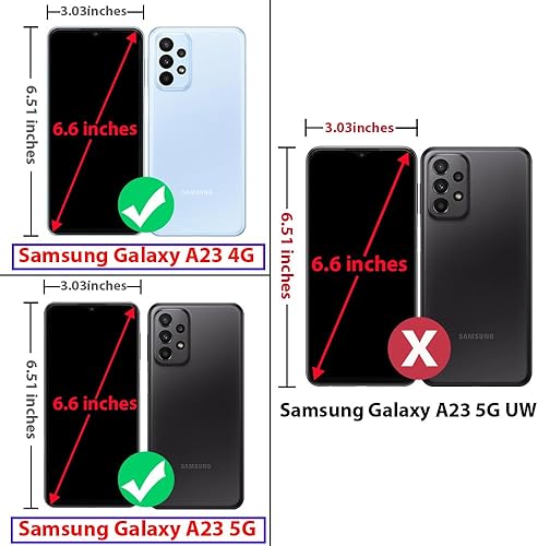 Miniatura 2 de TJS Funda compatible con Samsung Galaxy A23 5G 4G, con protector de pantalla de vidrio templado, soporte magnético de anillo de metal, protector