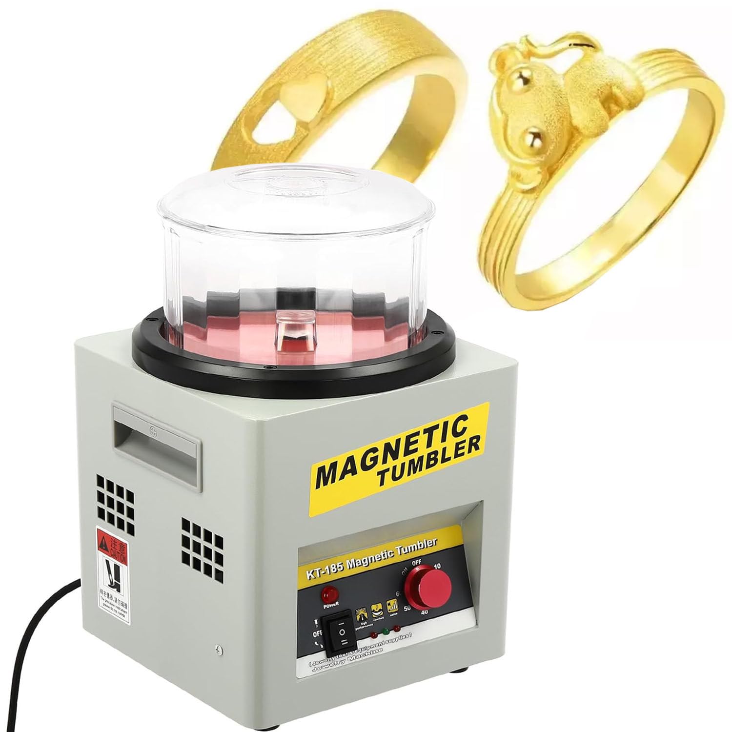 Máquina pulidora magnética de joyería de 200 W para accesorios de oro y plata, eliminación de óxido de metal y desbarbado, 220 V, ideal para una limpieza eficaz de joyas