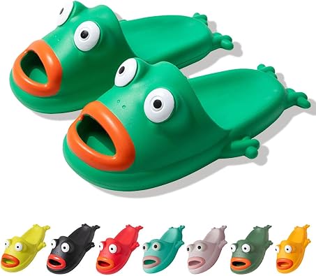 MEADOO Frog Slippers,Frog Flip Flops, Thickness Bath Slipper, Funny Couple Frog Slides, Bass Sandals, Beach & Shower Shoes
