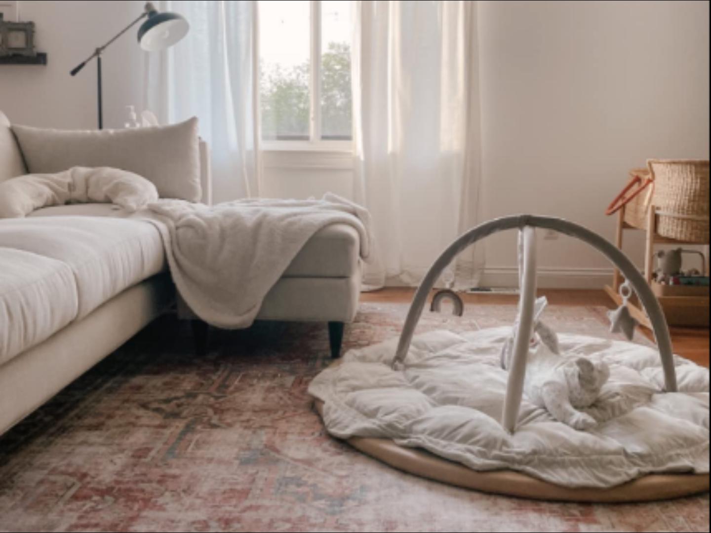 Age Celestial Dreams Grey Thick Plush Baby Play Gym, Tummy