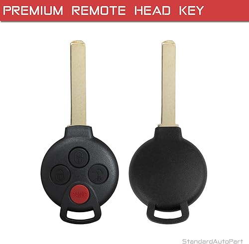Miniatura 7 de StandardAutoPart Llave de cabeza remota de 4 botones compatible con Mercedes Benz Smart Fortwo (2008-2015) KR55WK45144 (carcasa de carcasa)