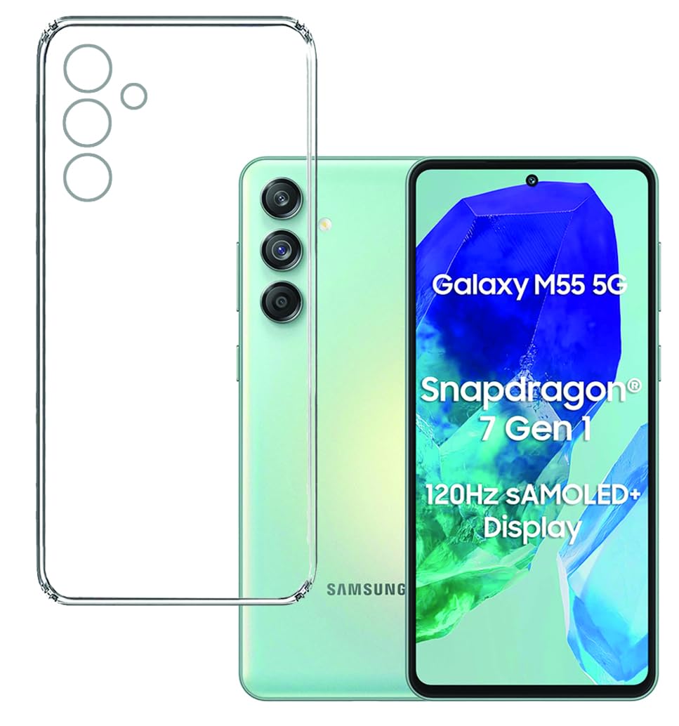 Inktree Samsung Galaxy M55 5G Back Cover | Slim Soft Back Case for Samsung Galaxy M55 5G (Transparent) (B0D3XCLW58) Amazon Price History, Amazon Price Tracker