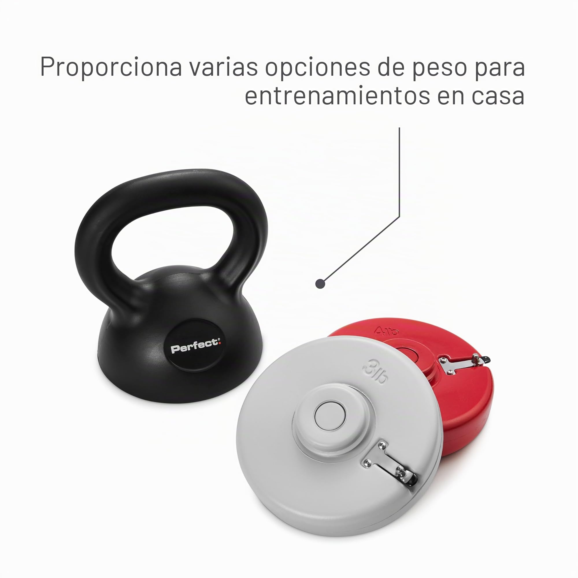 Perfect Adjustable Kettlebell - Kettlebell Ajustable Para Entrenamientos De Cuerpo Completo, 7 Combinaciones De Peso, Ideal Para Ejercicios En Casa, Almacenamiento Fácil,26cm x 14cm,Multicolore