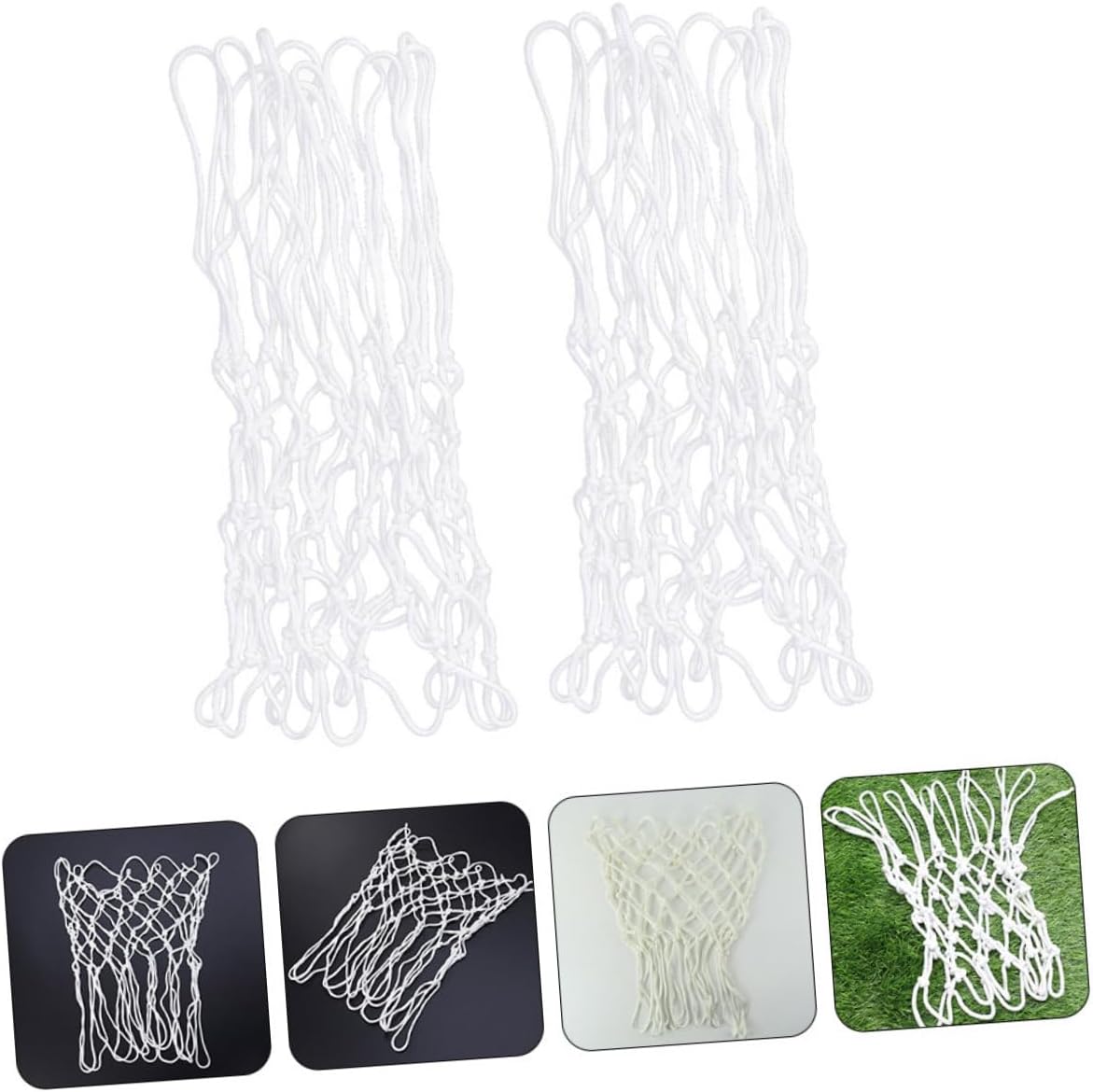 UKCOCO 2pcs Basketball Playing Net Chinlon Material Thickened Basketball Net for Competition
