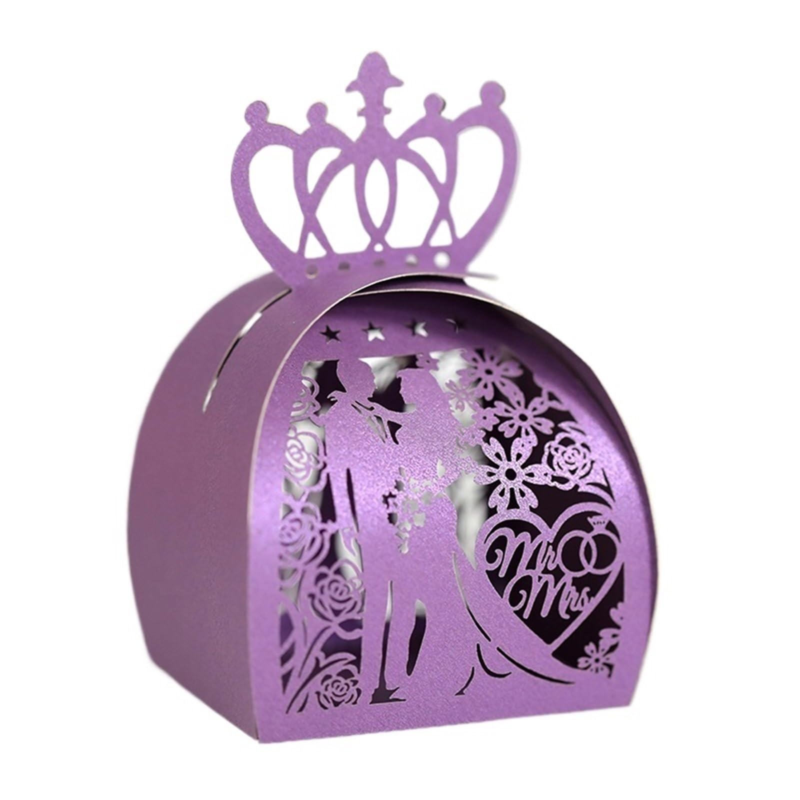 Boite bonbon mariage violette deco table chic pour invite