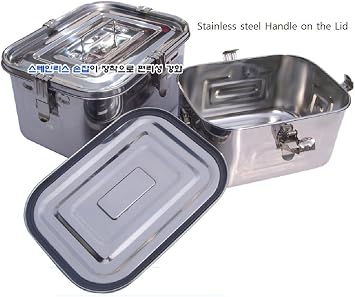 Stainless Steel Rectangular Kimchi Food Storage Container (8L / 271oz / 12)