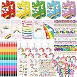 DMIGHT Rainbow Party Favors - 120 Pcs Rainbow Party Supplies for Kids Birthday Party Decorations, Baby Showers & Goodie Bags