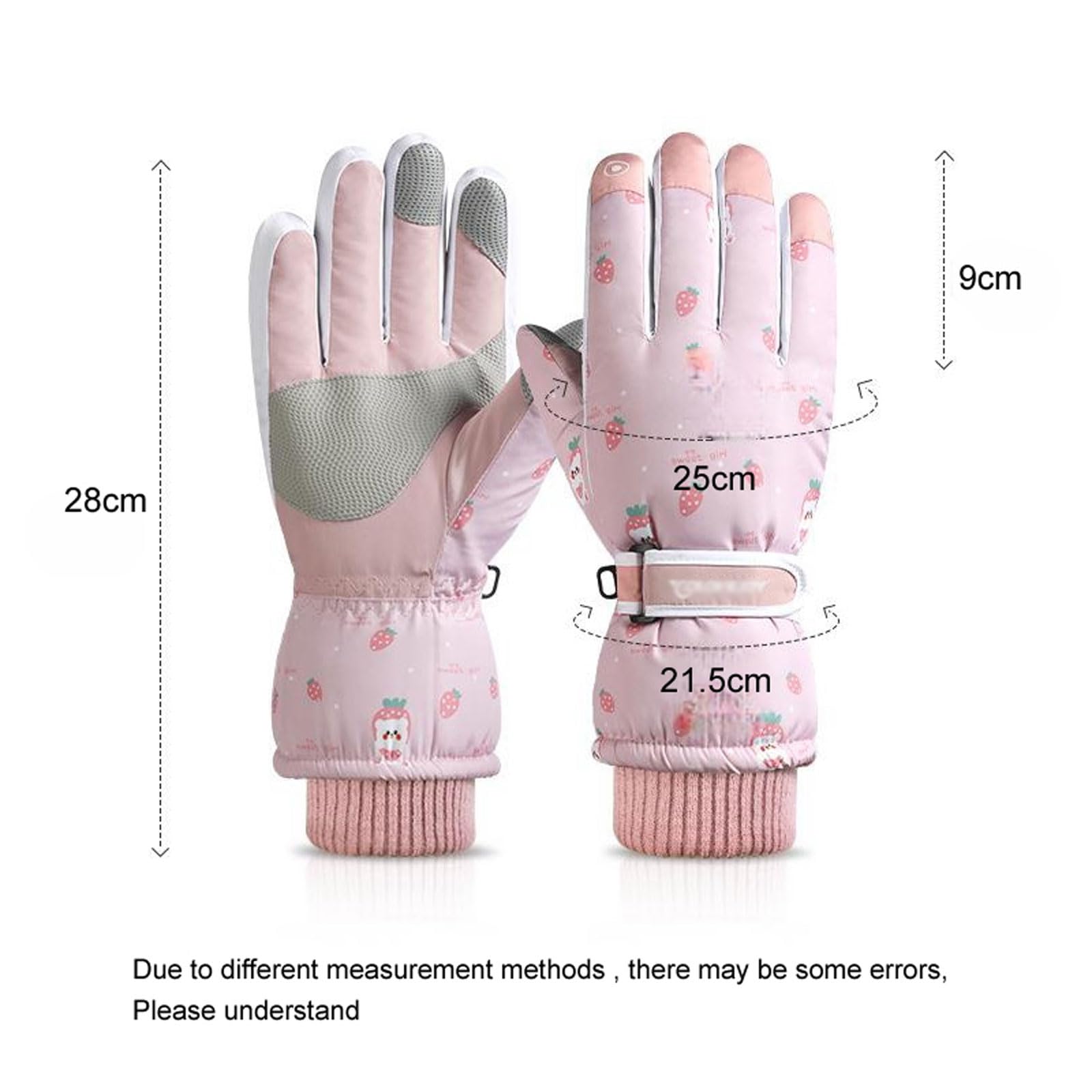 Guanti da Sci Invernali da Donna, Dita Intere per Sport all'Aria Aperta Ciclismo Equitazione Guanti Caldi Touchscreen Antiscivolo Impermeabili,