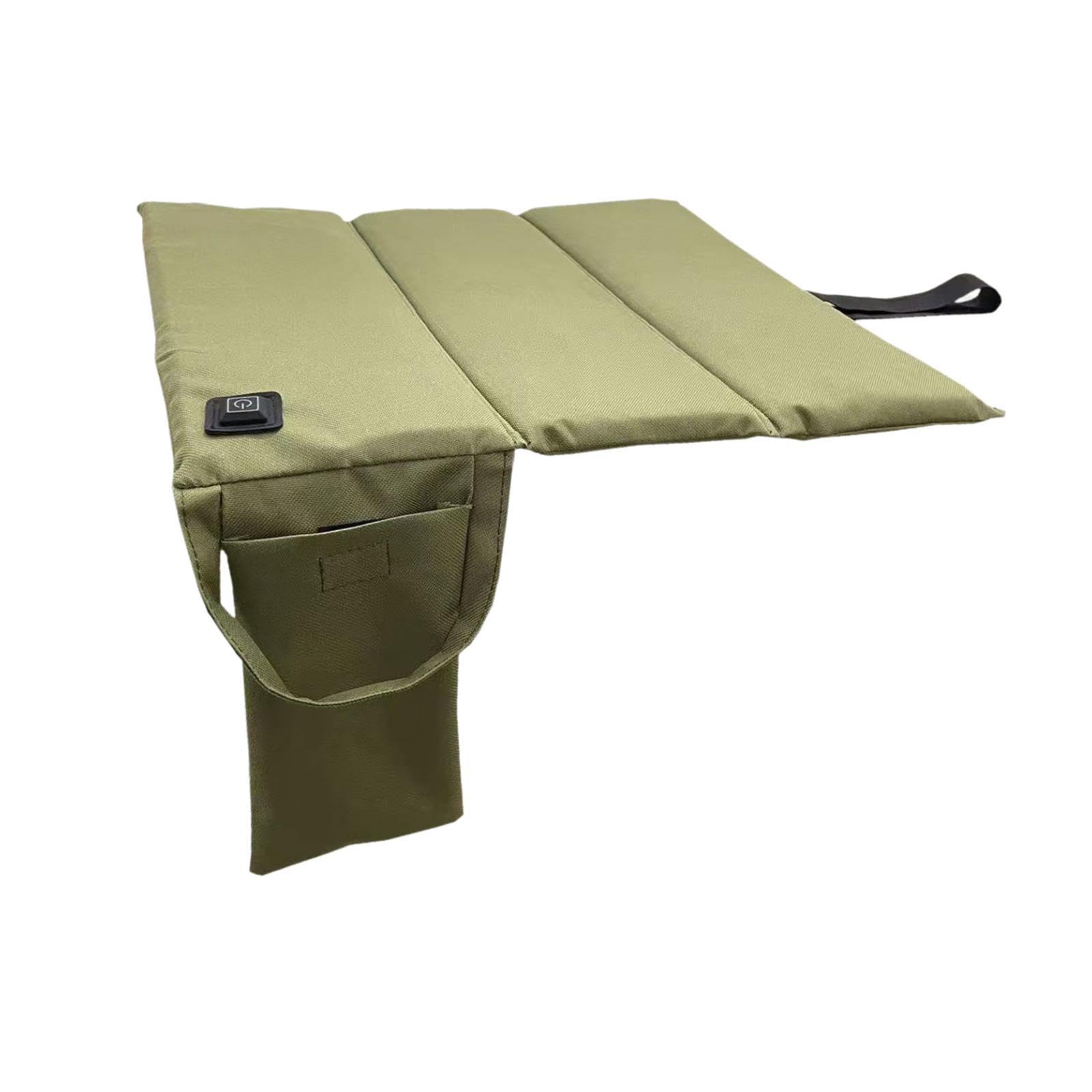 Milageto Beheiztes Sitzkissen, USB-Stromversorgung, warme Unterlage, Matte, tragbar, beheizbar, Sitzpolster, Stuhlpolster für Park, Trekking, GrÜn