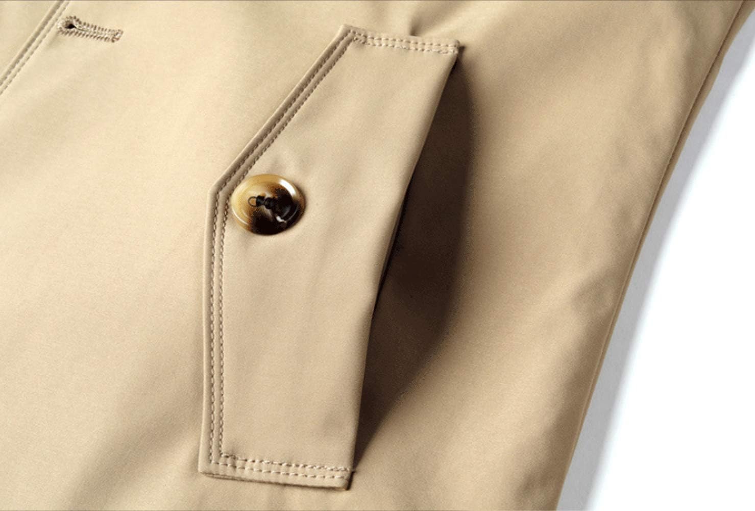 Mens Slim Fit Notched Collar Overcoat Single Breasted Butttons Trench Coat