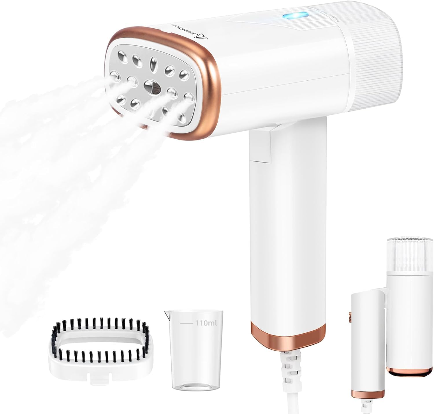 Travel Clothes Steamer - Handheld Portable 20s Fast Heat-Up Wrinkle Remover with Brush, Detachable 120ml Water Tank - Lightweight Garment Steamer for Home, Office & Travel