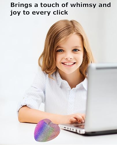 Miniatura 3 de Ratón inalámbrico Bluetooth lindo rosa corazón brillante luz LED silenciosa portátil ligero USB óptico inalámbrico doble modo ratones para PC,