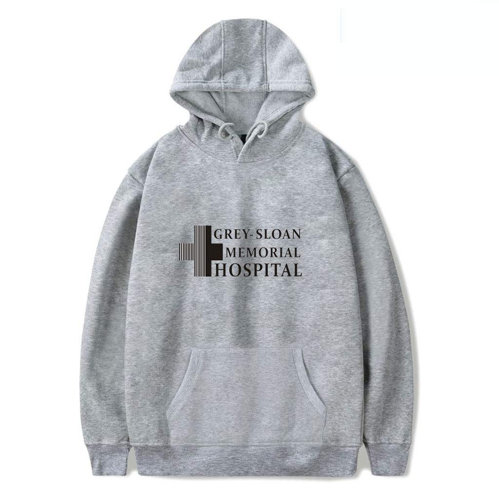 Ylwx Unisex Grey Hoodies Long Sleeve Pullover Sweatshirt