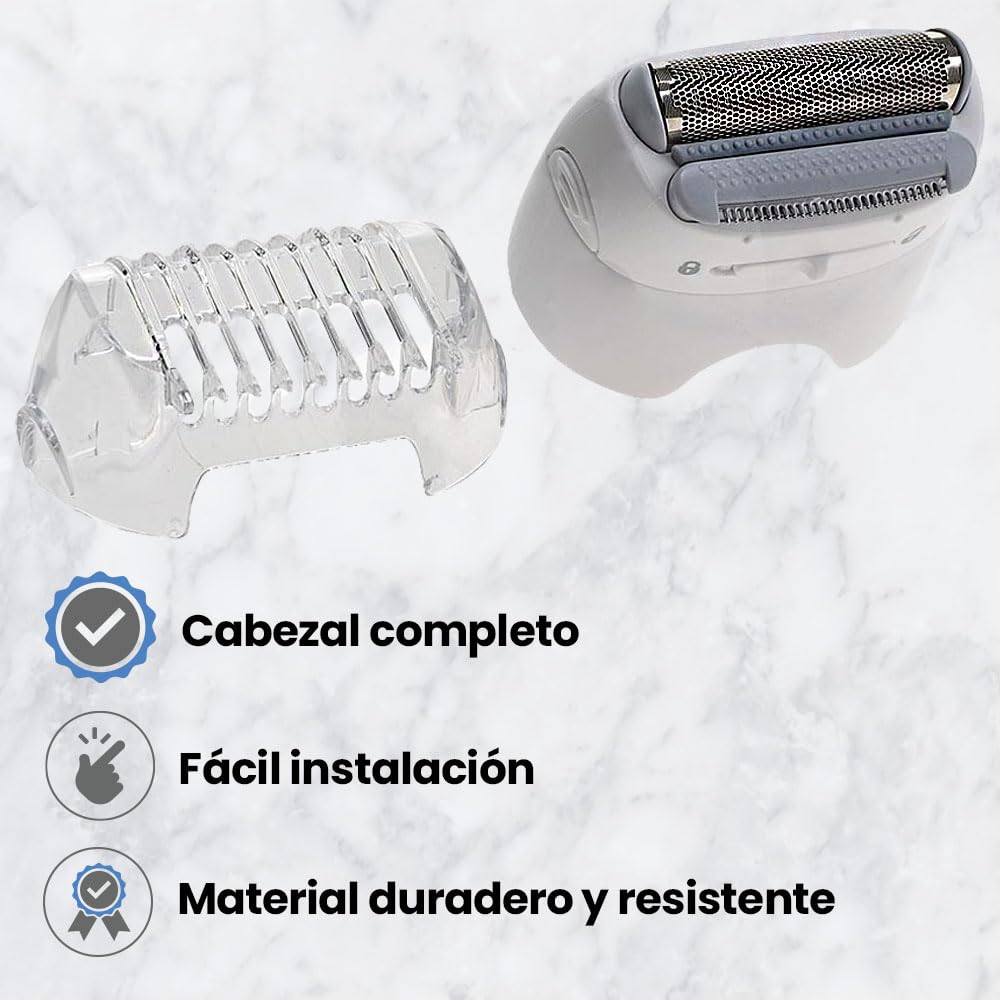 Anakel Home Repuesto Cabezal Depiladora Rasuradora Afeitadora 67030799 Compatible con Braun Silkepil Series 7, Silkepil 5 y Series 9, Color Blanco