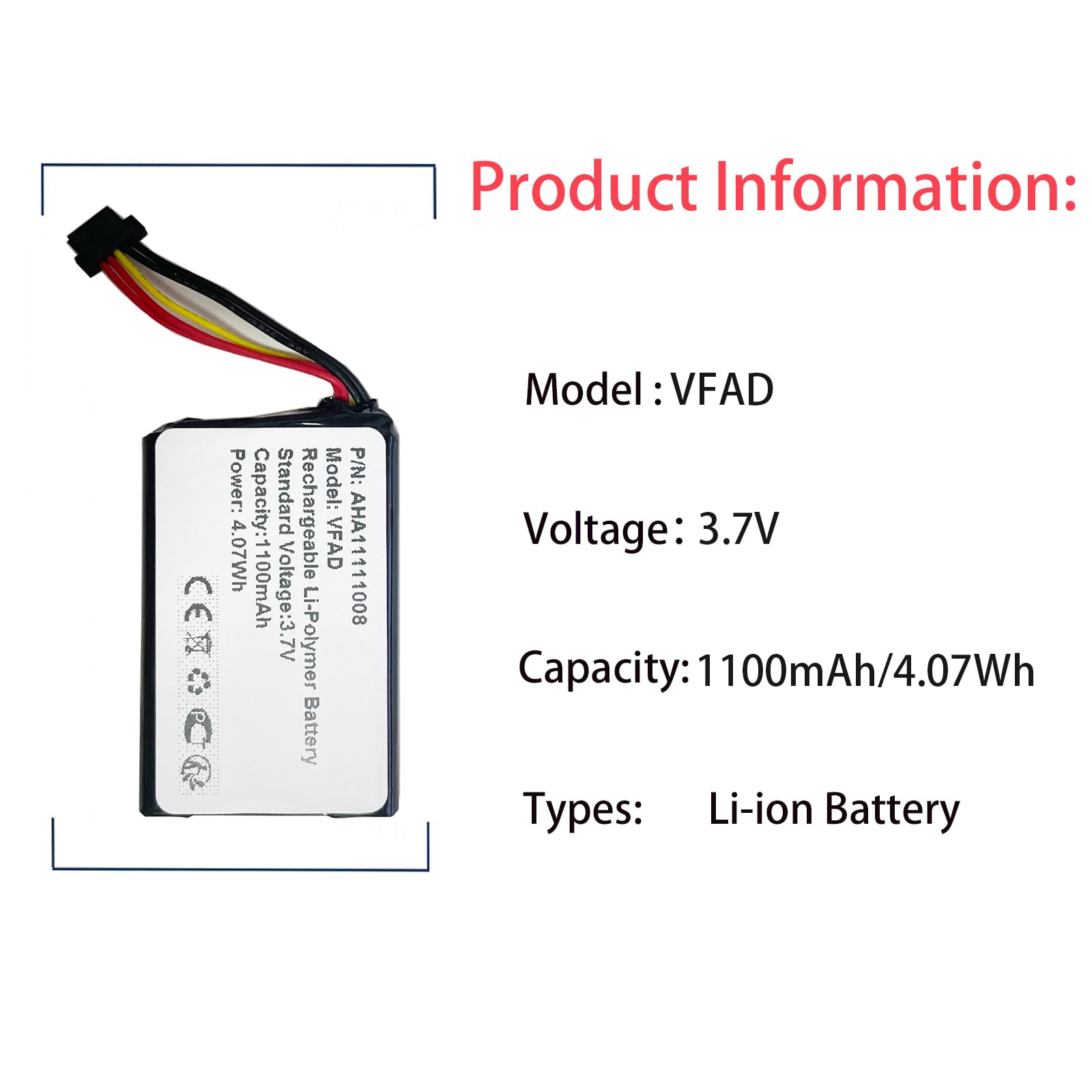 Vhbw Batterie Compatible Avec Tomtom Start 60 EU, 60 M, 60 Appareil GPS De Navigation (900mAh, 3,7V, Li-ION