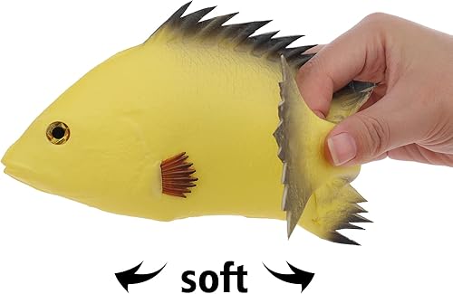 Miniatura 5 de Woration 4 piezas de peces artificiales realistas, modelo de anima, trucha amarilla falsa, pargo realista, Halloween, Acción de Gracias, fiesta en