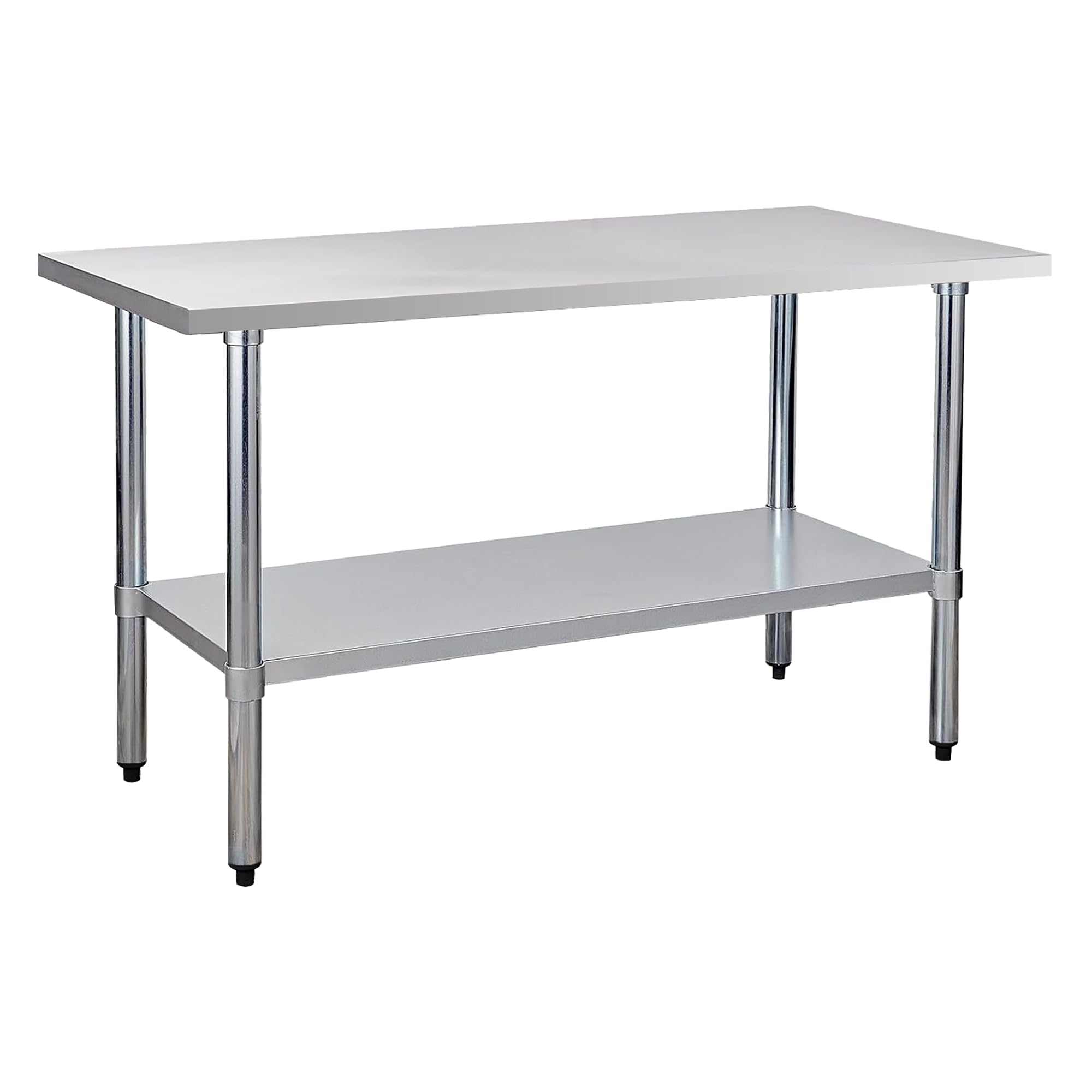 COOLCHEF Stainless Steel Work Table 24 x 60 Inch, NSF Commercial Prep Table with Undershelf, Heavy Duty Food Prep Workstation