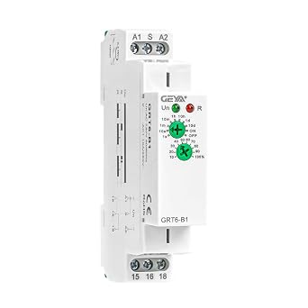 GEYA 1 Output 10A Delay Off Single Function Time Relay Electronic Adjustable Power Off Timer Delay Relay Rail Modular,DIN Rail MountGRT6-B1,AC/DC24V-240V