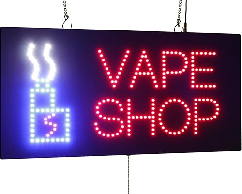 Vape Shop Sign, Topking Signage, LED Neon Open, Store, Ventana, Tienda, Negocios, Exhibición, Regalo de Gran Apertura. Malezas, Bong, Marihuana disponible en Yaxa Colombia