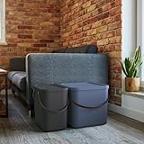 Rotho Albula Aufbewahrungsbox 25l mit Deckel, Kunststoff (PP recycelt), anthrazit, 25l (40.0 x 23.5 x 34.0 cm)