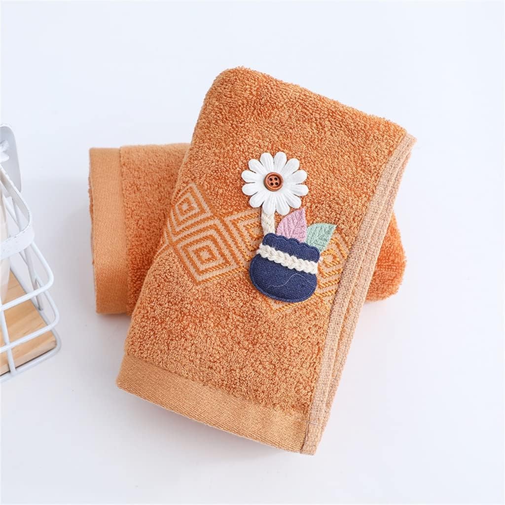 Towel Household Fiber Rectangular Good Absorption Towel Soft Floral Print Children Adult Household(D)