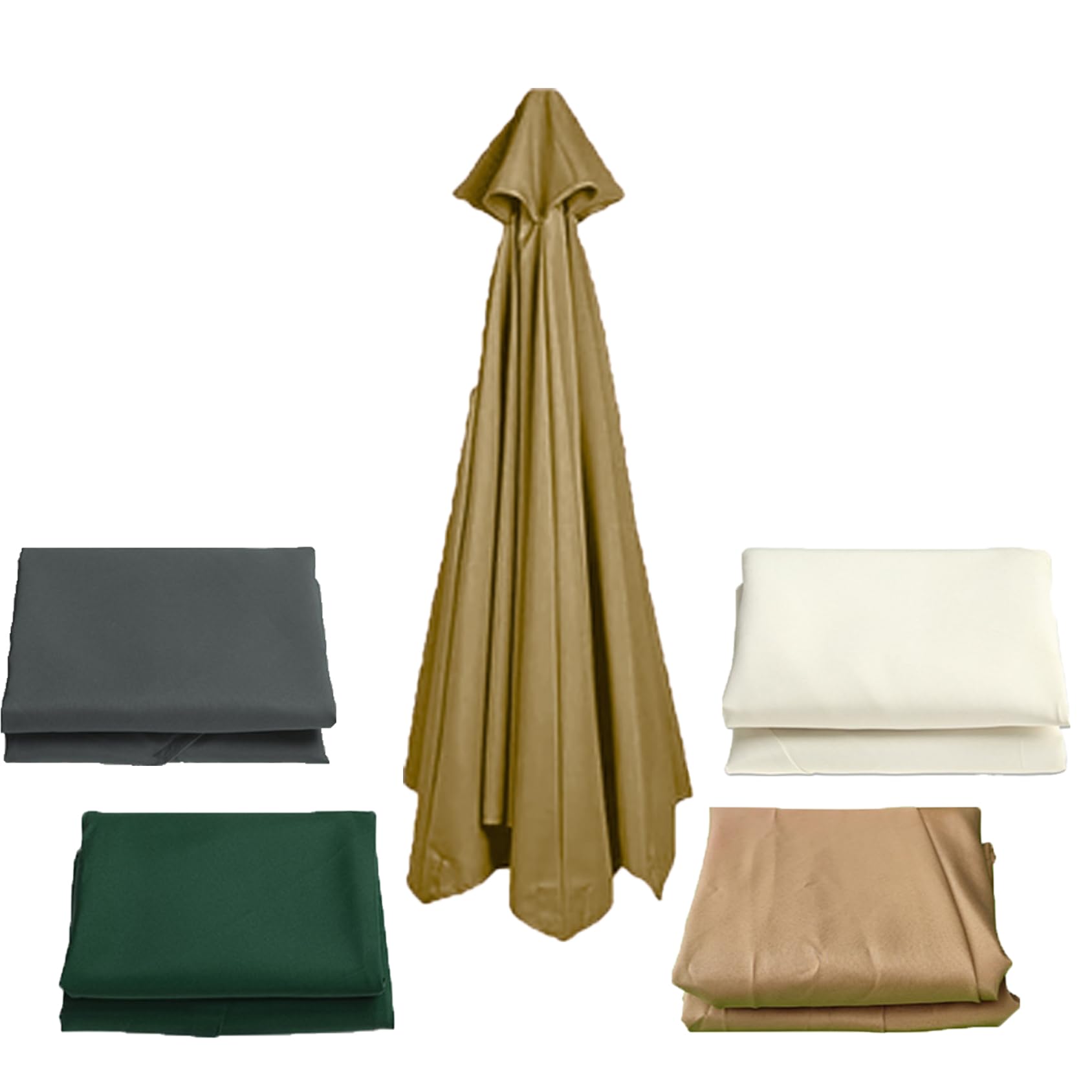 11FT Telo di Ricambio per Ombrellone 8 Braccia, Impermeabile Resistente allo Sbiadimento Copertura per Ombrellone In Tessuto Di Ricambio per Impermeabile e UV Per Cortile Giardino Piscina Cachi