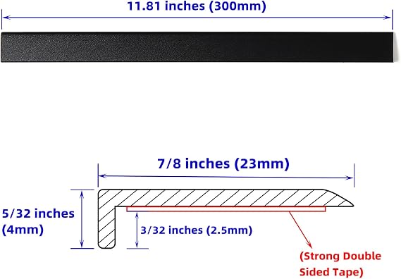 Tilingview 10 Pcs Peel and Stick Tile Trim Edge, Self-Adhesive 12 PVC Molding Edging for Kitchen Backsplash (Black)